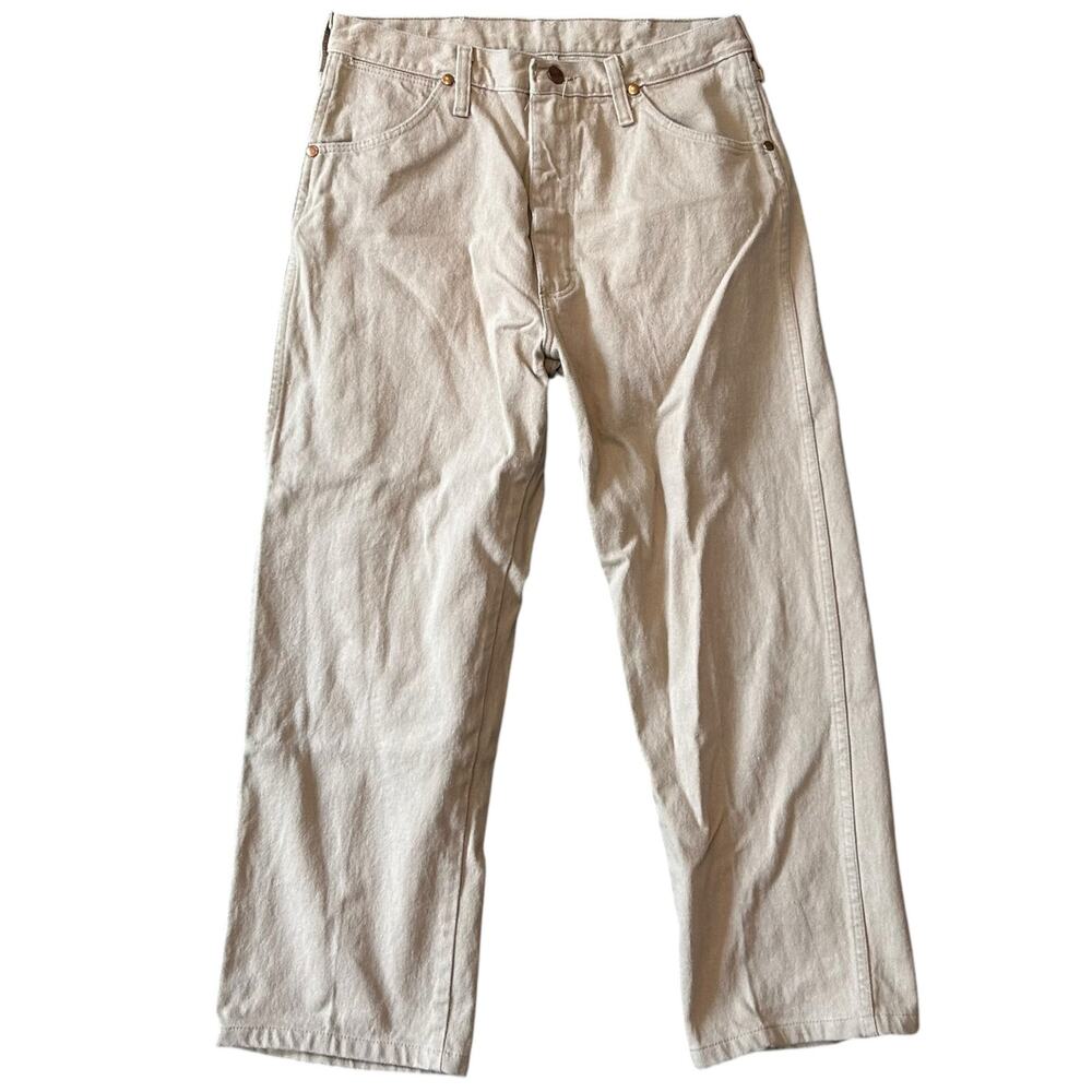 Vintage 80s Wranglers Tan Straight Leg Jeans Made in USA 32x25